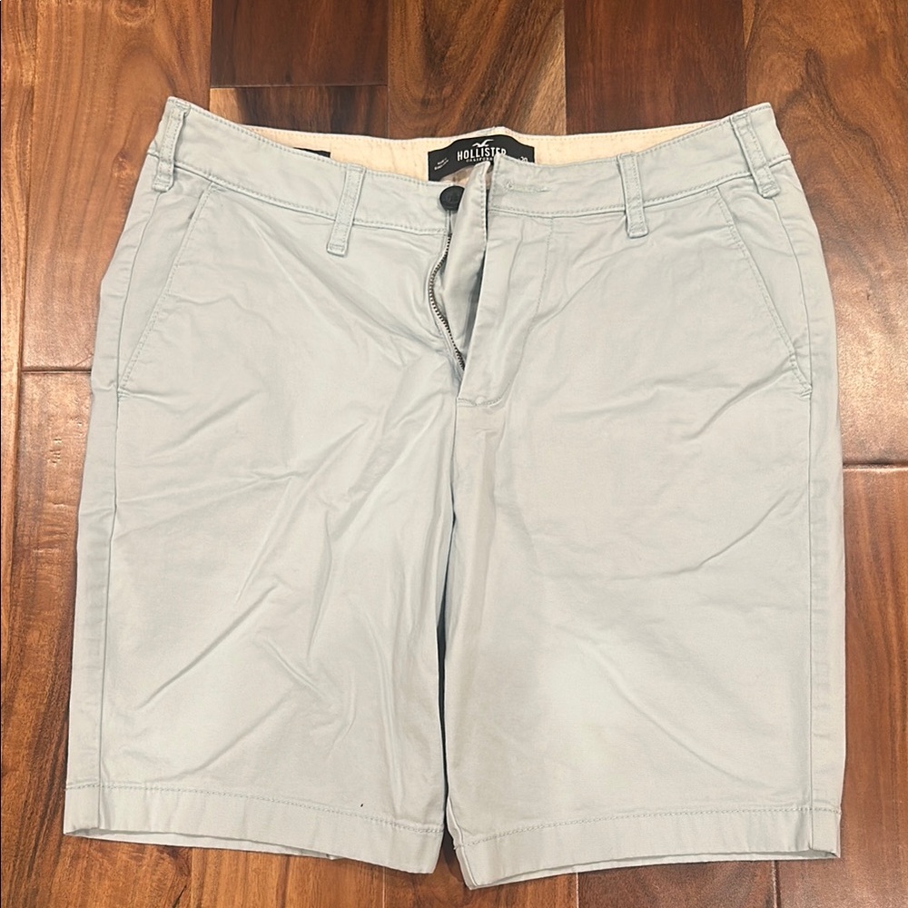 Hollister Gray Flat Front Shorts Casual Style